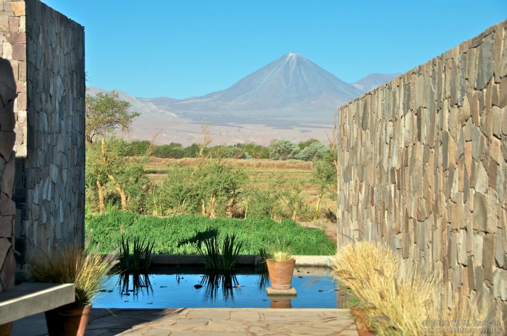 Afternoon cocktail venue with view of Licancabur Volcano