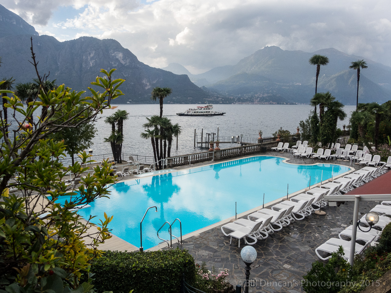 View from downtown hotel in Bellagio northward toward Switzerland.