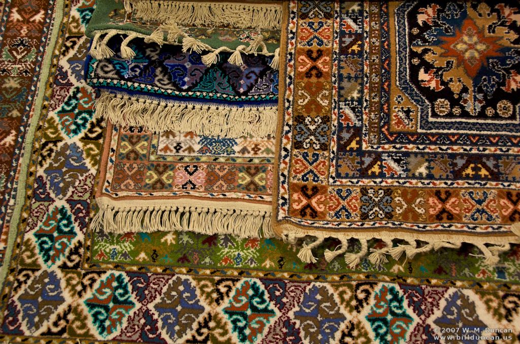 Rug merchant's display