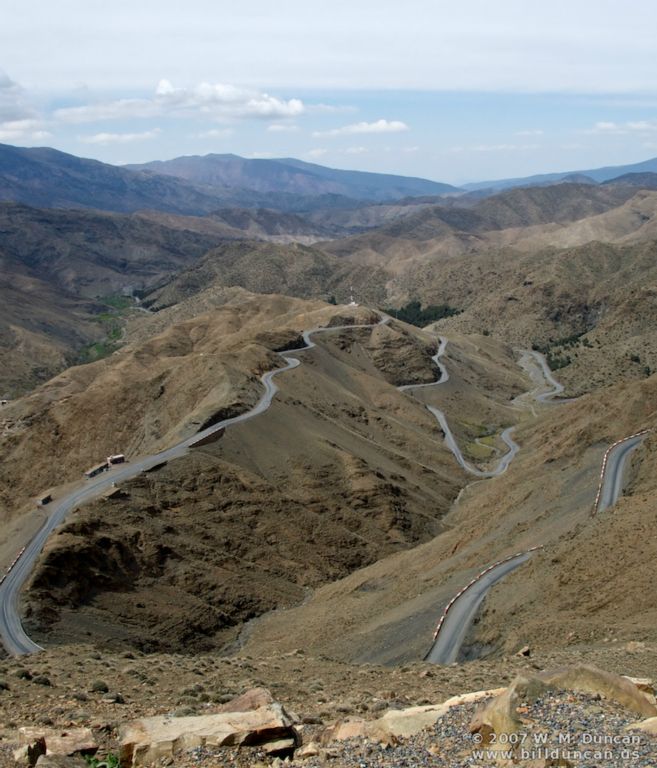 Road to Marrakesh out of the High Atlas Mountains