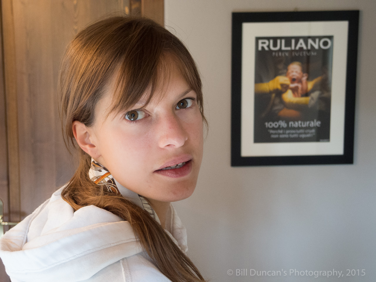 The owner's daughter: tasting docent.