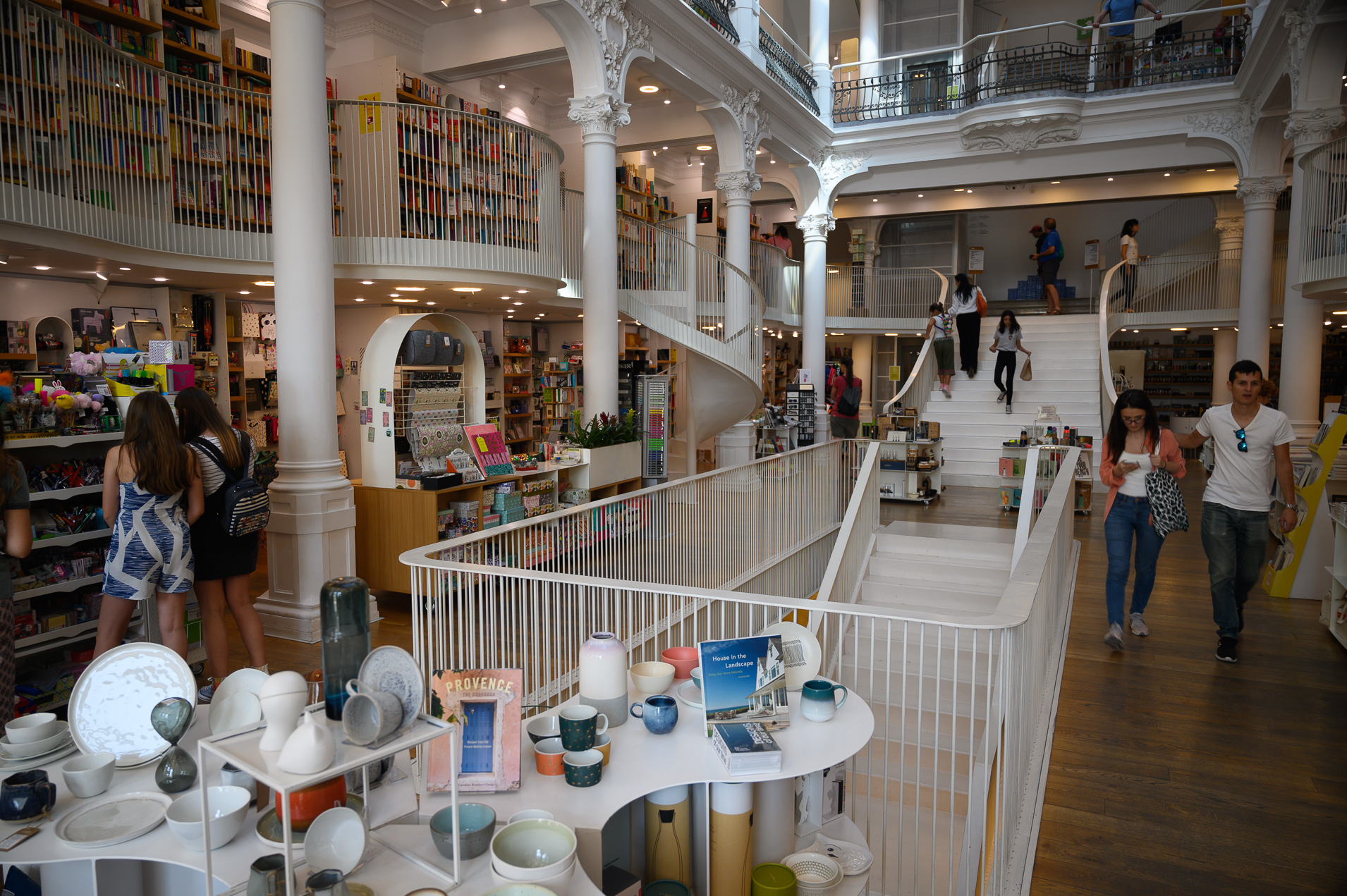 Thirty years after ousting the dictator and emerging from communism, Bucarest has some modern retail elements.  Here, a book store.