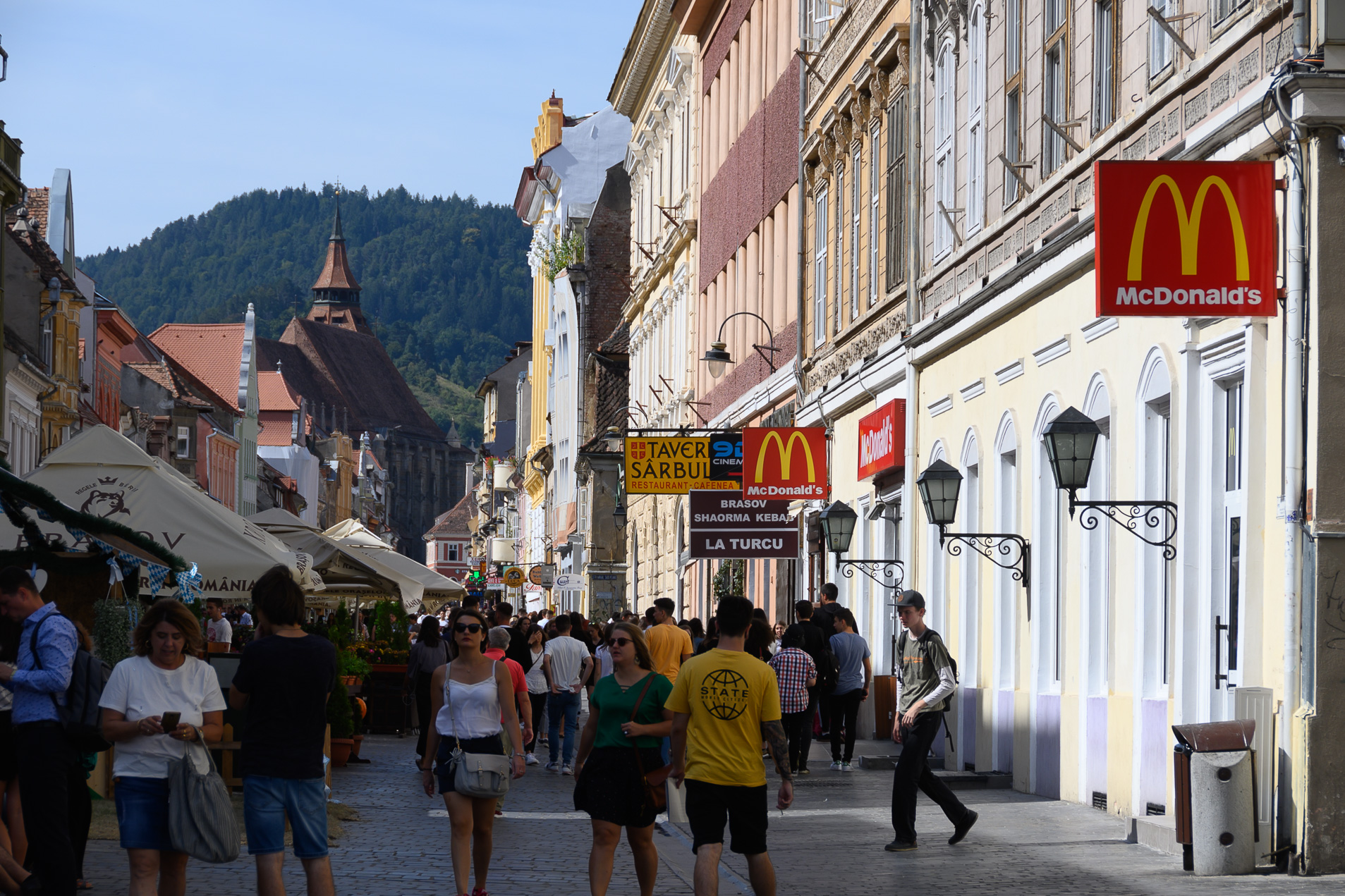 An old, reconstructed, walled city with modern conveniences for tourists in the post-communist era.