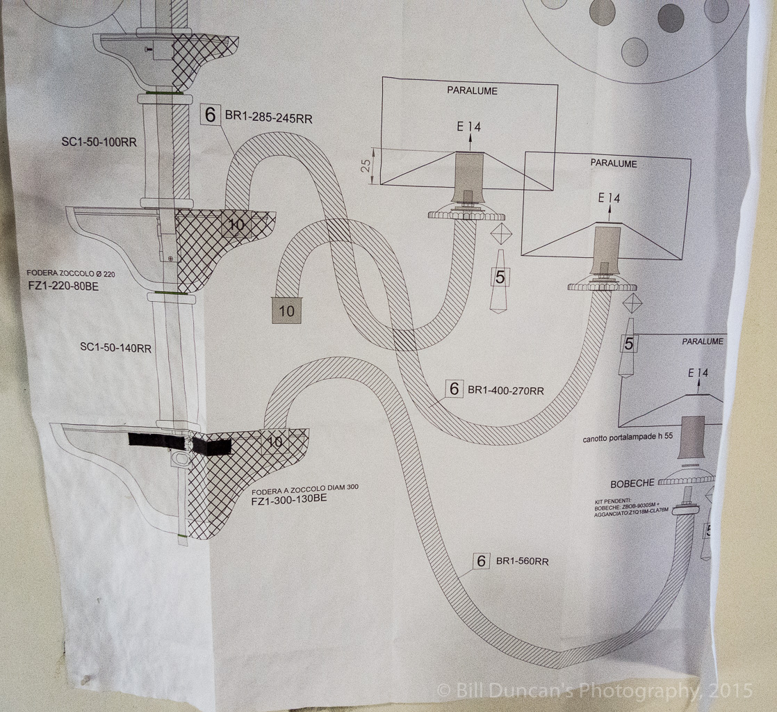 Plan for chandelier
